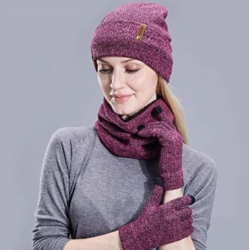 Showroom-Cadeau Bonnet écharpe gants en coton