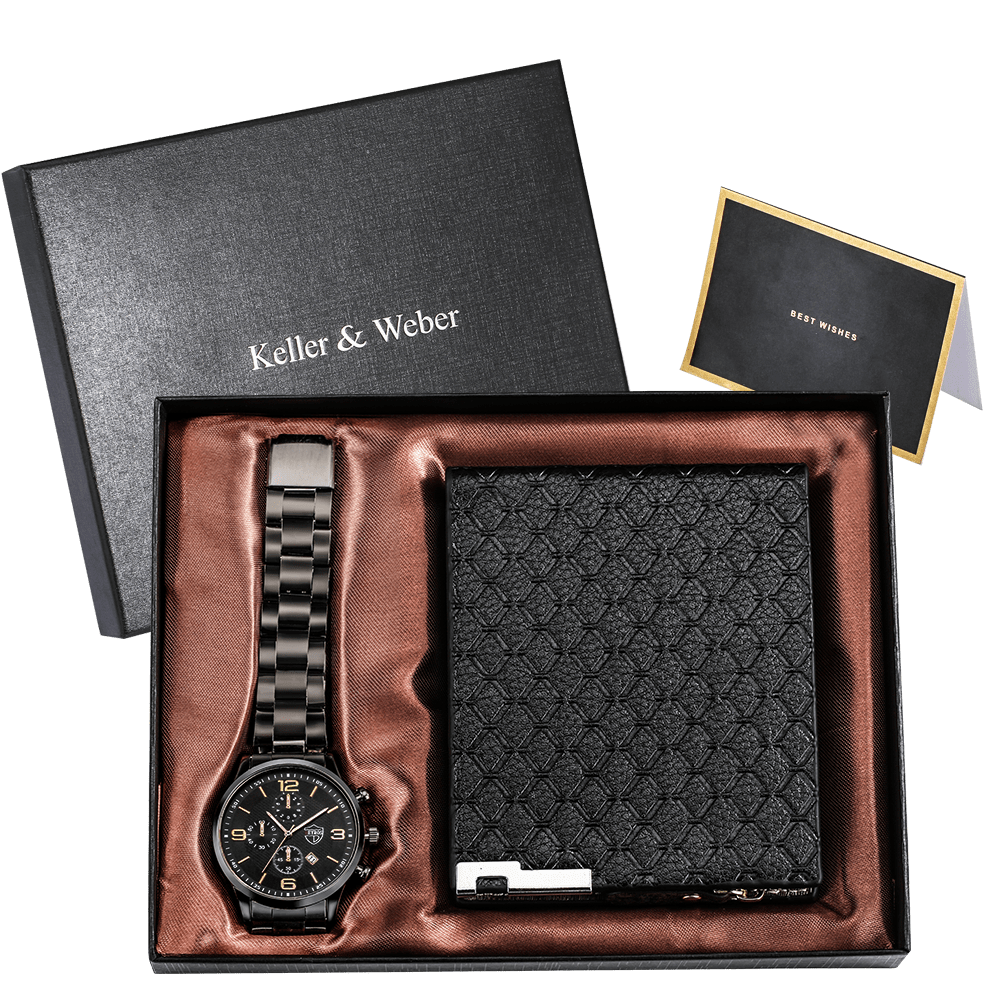 Showroom-Cadeau Coffret 1 Cadeau homme, montre et portefeuille