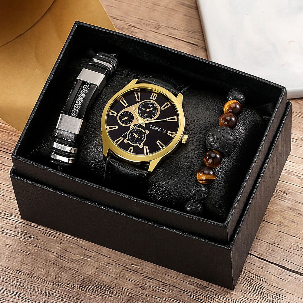 Showroom-Cadeau Coffret 1 Coffret cadeau montre-Bracelet en cuir pour homme