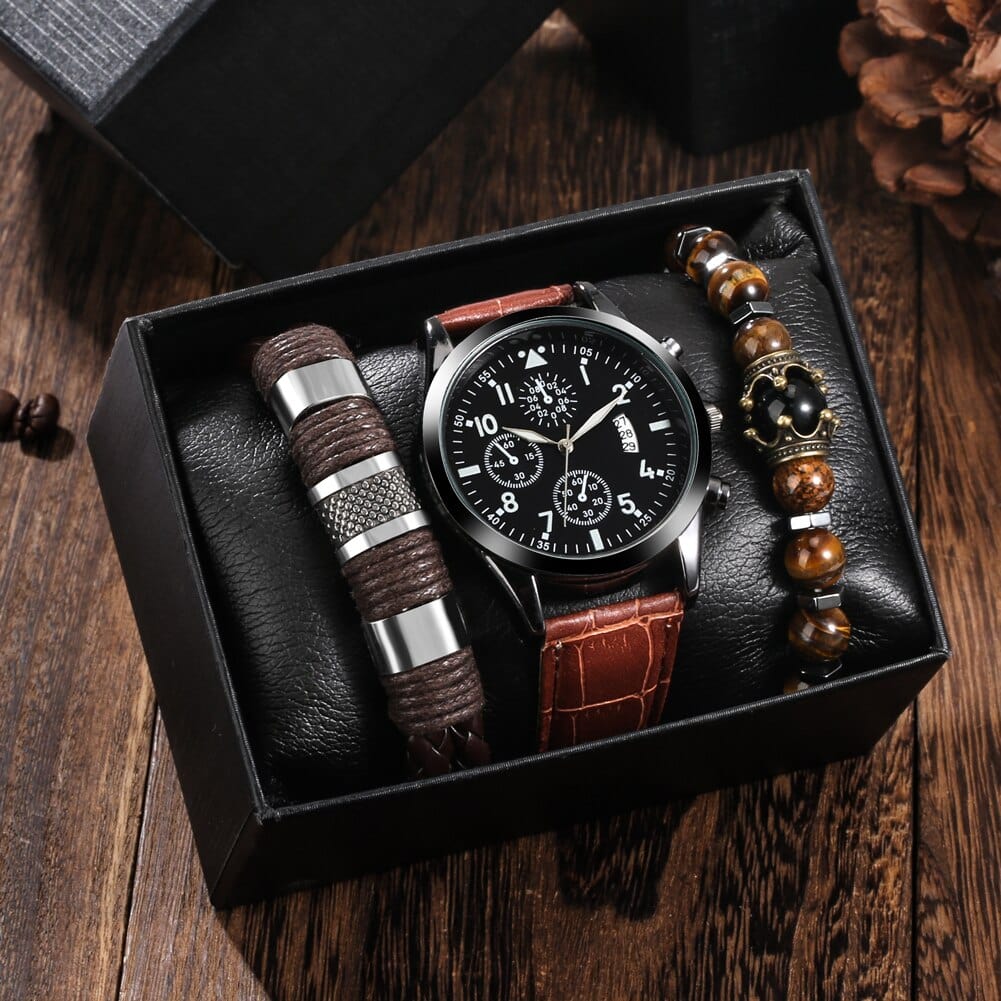 Showroom-Cadeau Coffret 15 Coffret cadeau montre-Bracelet en cuir pour homme