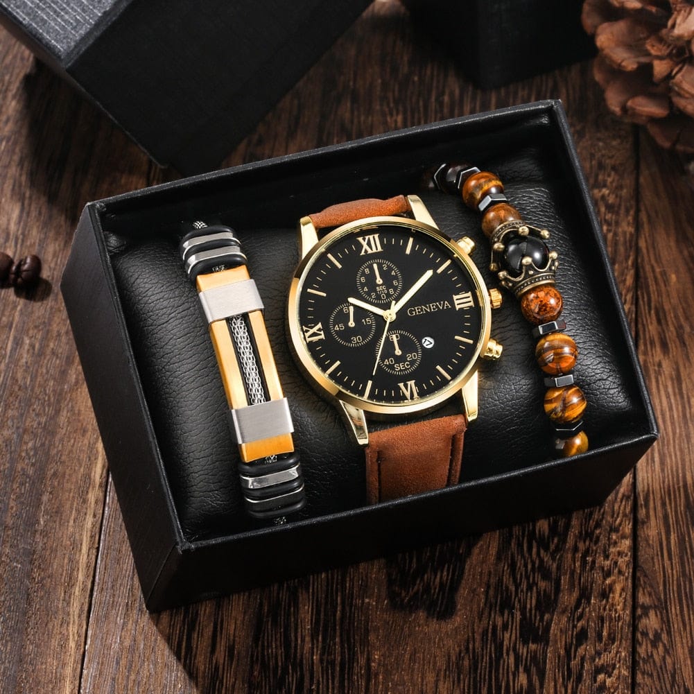 Showroom-Cadeau Coffret 19 Coffret cadeau montre-Bracelet en cuir pour homme