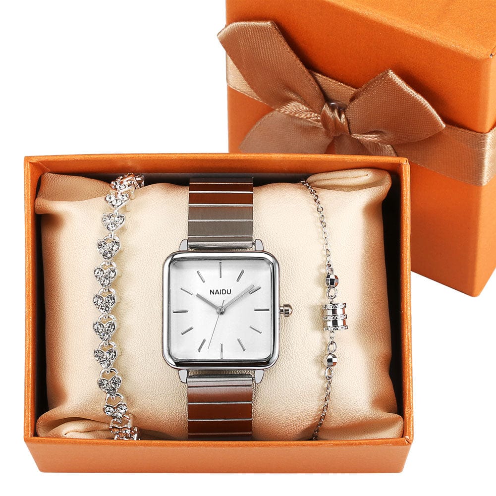 Showroom-Cadeau Coffret 2 Coffret cadeau, montre carrée bracelet