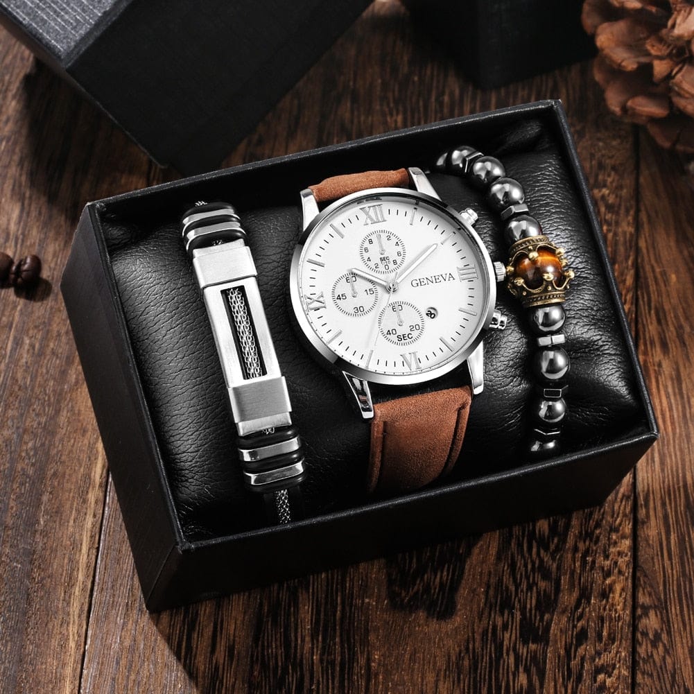Showroom-Cadeau Coffret 21 Coffret cadeau montre-Bracelet en cuir pour homme