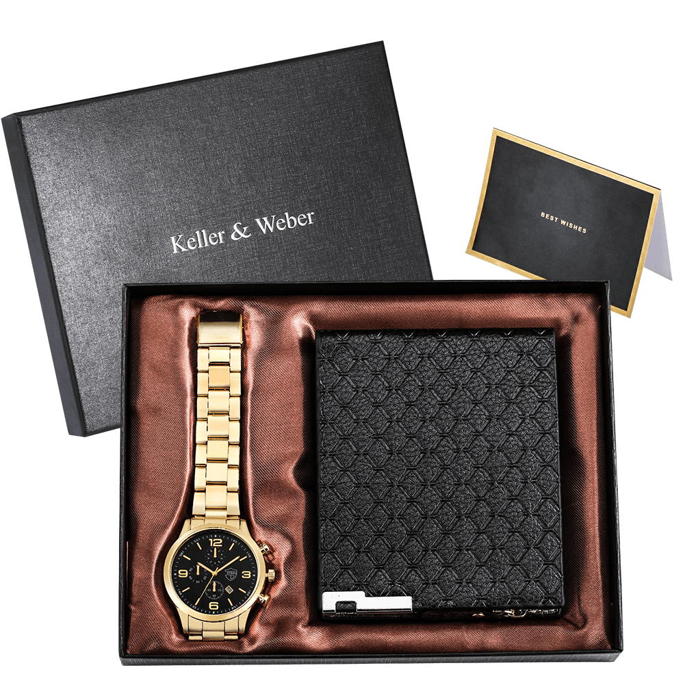 Showroom-Cadeau Coffret 3 Cadeau homme, montre et portefeuille