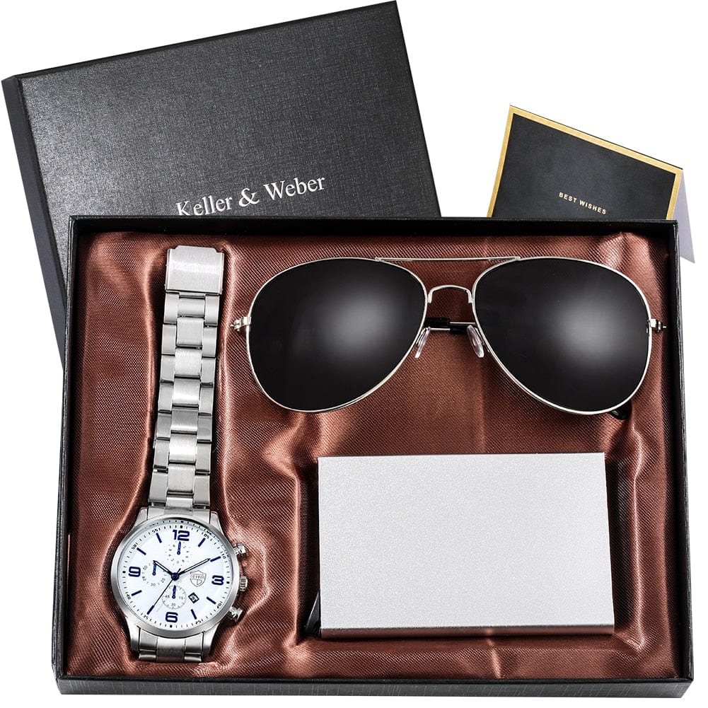 Showroom-Cadeau Coffret 48 Cadeau homme, montre et lunettes
