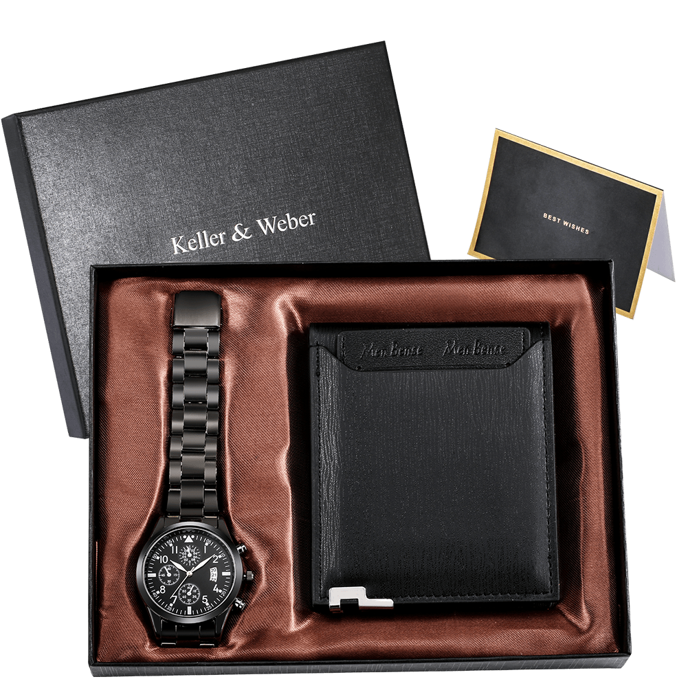 Showroom-Cadeau Coffret 5 Cadeau homme, montre et portefeuille