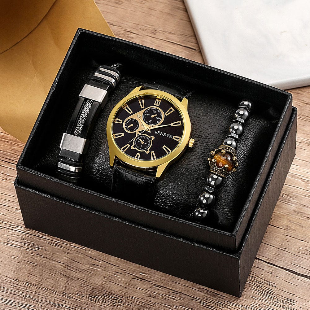 Showroom-Cadeau Coffret 5 Coffret cadeau montre-Bracelet en cuir pour homme