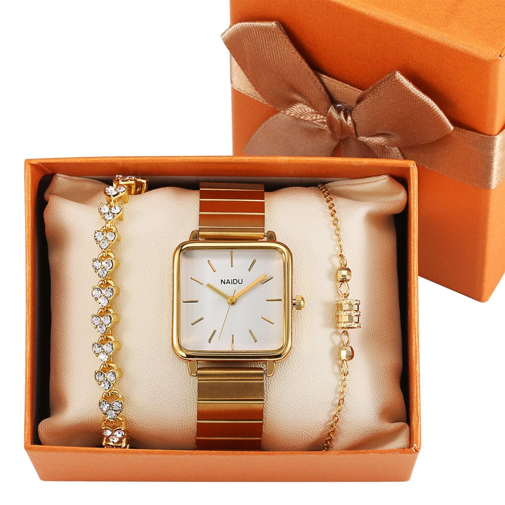 Showroom-Cadeau Coffret 5 Coffret cadeau, montre carrée bracelet