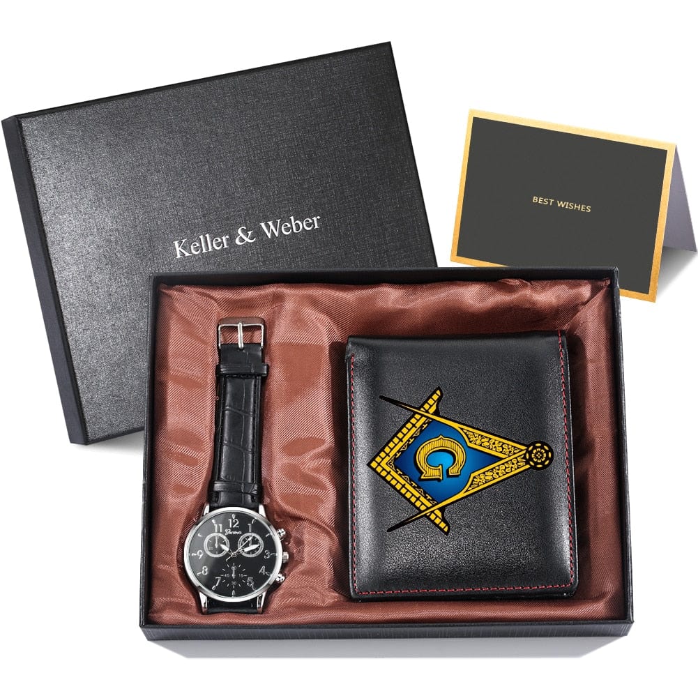 Showroom-Cadeau Coffret 6 Coffret cadeau homme, montre et portefeuille