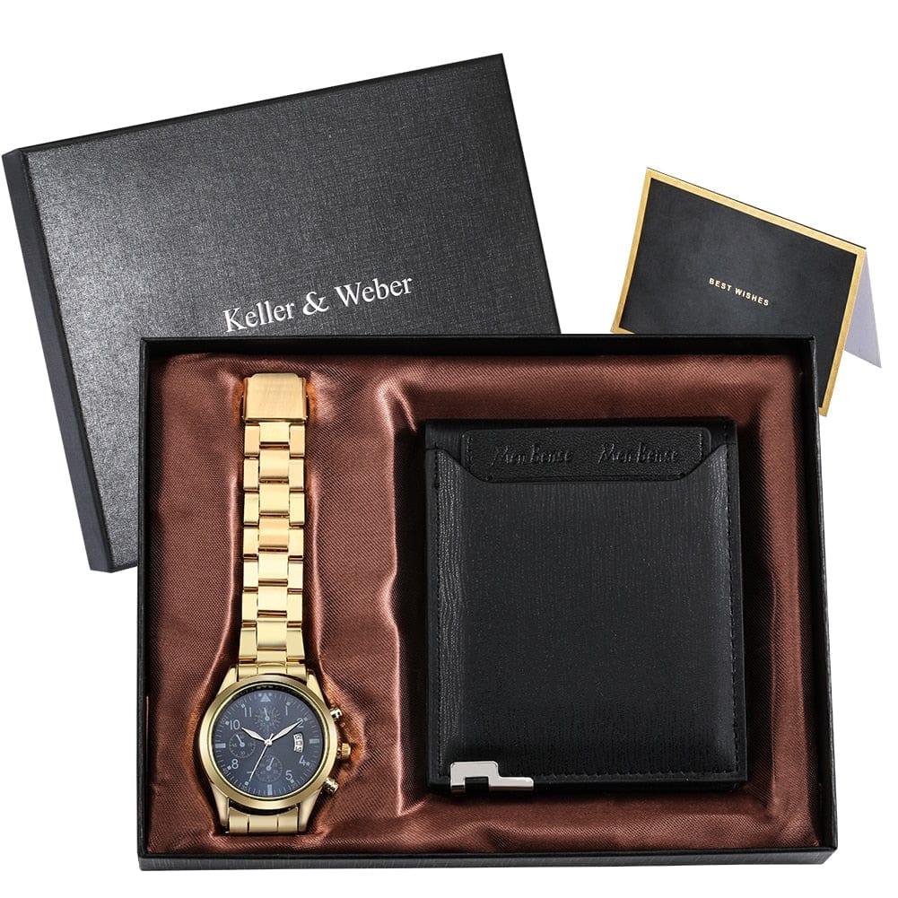 Showroom-Cadeau Coffret 7 Cadeau homme, montre et portefeuille