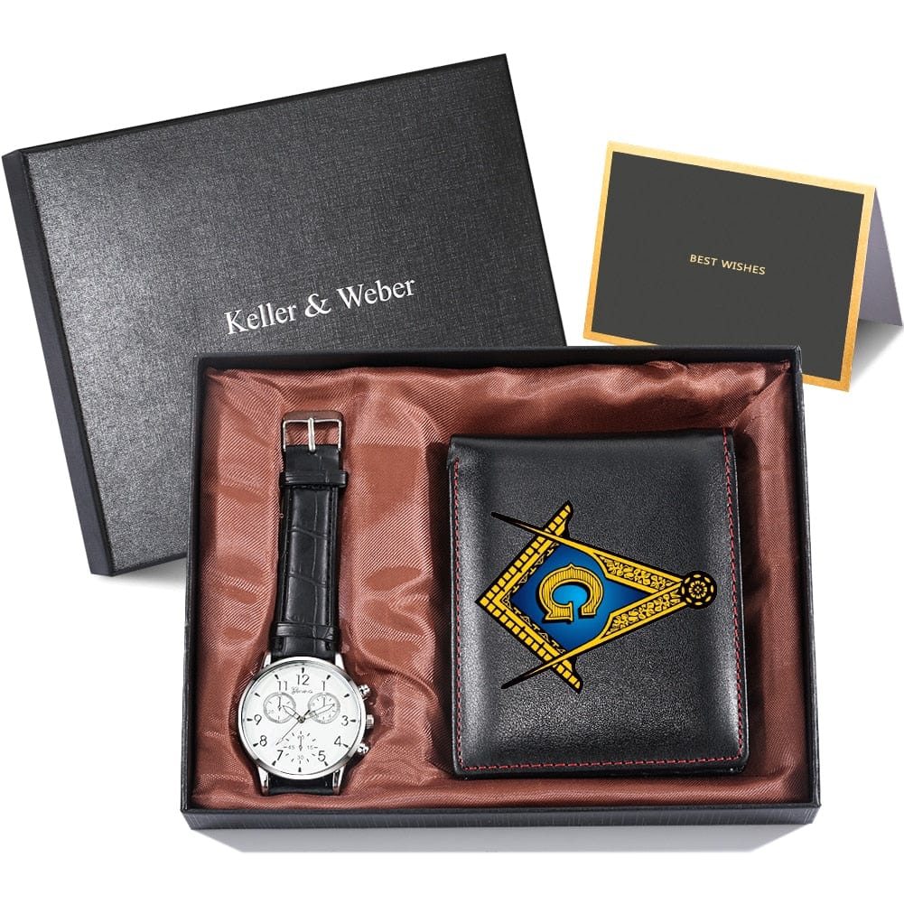 Showroom-Cadeau Coffret 7 Coffret cadeau homme, montre et portefeuille