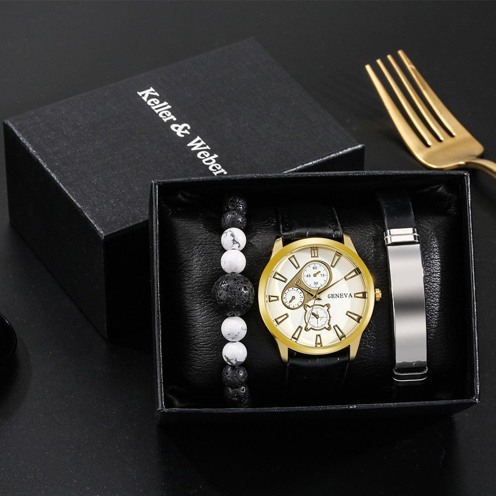 Showroom-Cadeau Coffret 9 Coffret cadeau montre-Bracelet en cuir pour homme