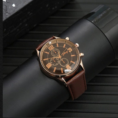 Showroom-Cadeau Coffret cadeau montre et portefeuille marron