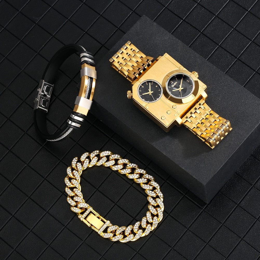Showroom-Cadeau Coffret Montre-Bracelet à Quartz cadran carré