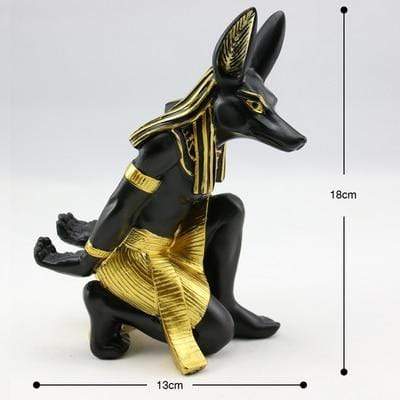 Showroom-Cadeau Dark Khaki Resin Figurines Candleholder Retro Ancient Egyptian Goddess Sphinx Anubis Shape Candlestick Crafts Home Decorative Ornaments