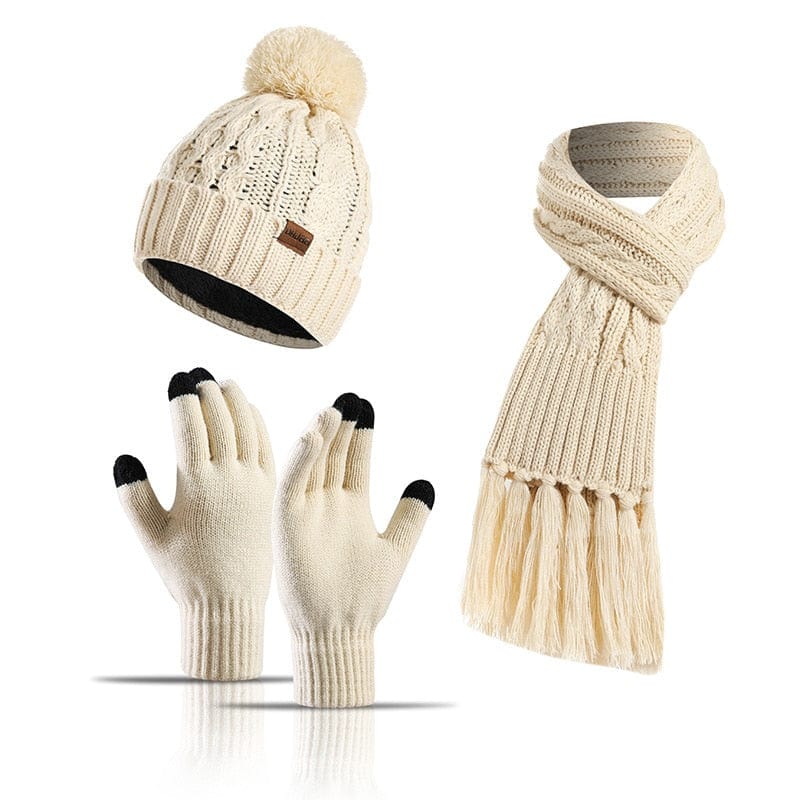 Showroom-Cadeau Echarpe, bonnet et gants en laine