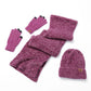 Showroom-Cadeau Ensemble bonnet et écharpe en laine tricotée