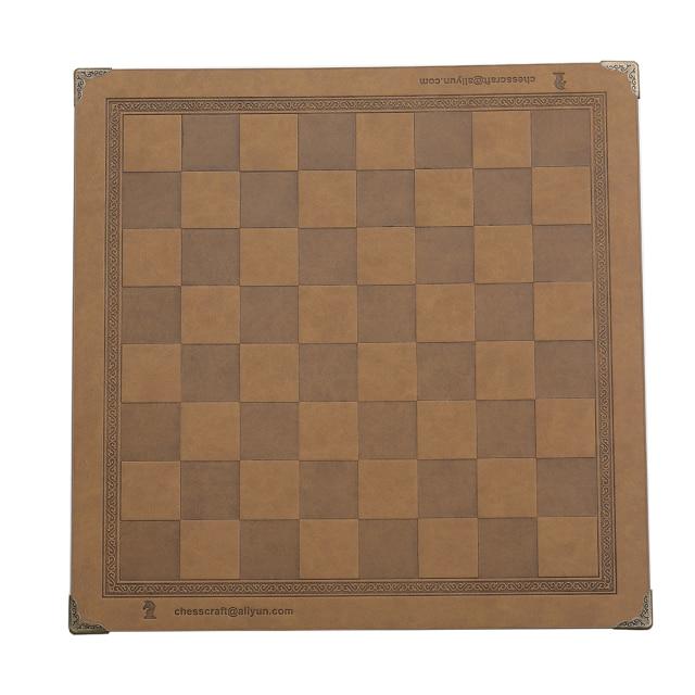 Showroom-Cadeau Jeu d'échecs Khaki Tapis d'échecs en cuir 8 couleurs, Design gaufré