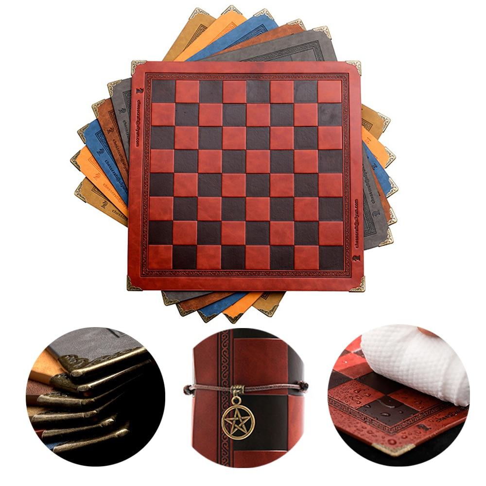 Showroom-Cadeau Jeu d'échecs Tapis d'échecs en cuir 8 couleurs, Design gaufré
