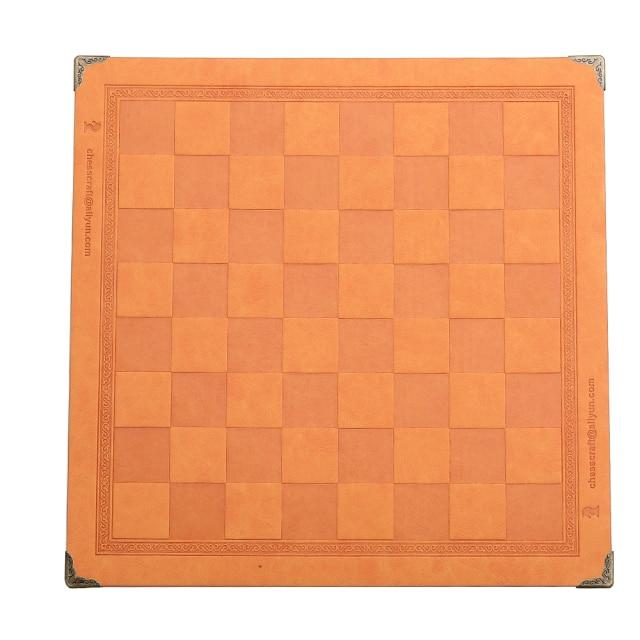 Showroom-Cadeau Jeu d'échecs Yellow Tapis d'échecs en cuir 8 couleurs, Design gaufré