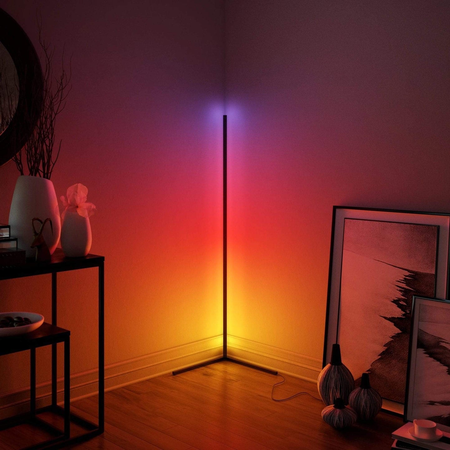 Showroom-Cadeau Lampadaire d'angle RGB moderne à LED