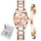 Showroom-Cadeau Pink Set Montre de luxe, bracelet en céramique or Rose