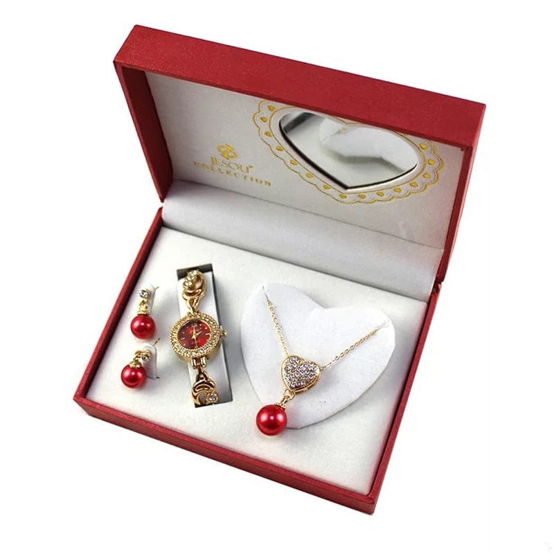 Showroom-Cadeau Rouge Coffret cadeau pour femme montre, bracelet de luxe