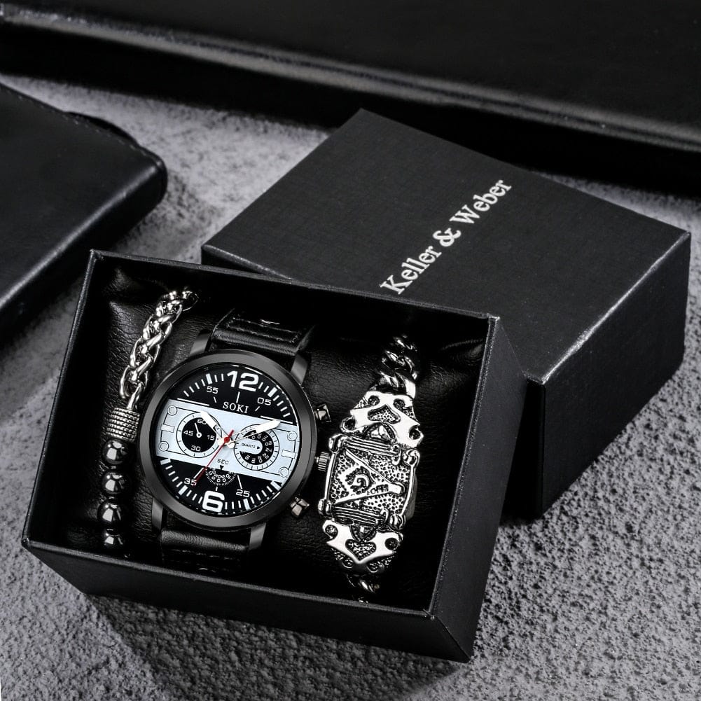 Showroom-Cadeau watches men-0020 Coffret cadeau montre-Bracelet en cuir pour homme