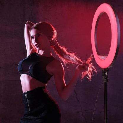 showroomcadeau Anneau selfie Anneau selfie lumineux rgb avec support pour téléphone