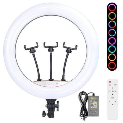showroomcadeau Anneau selfie sans trépied Anneau selfie lumineux rgb avec support pour téléphone