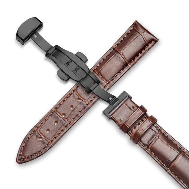 showroomcadeau bracelet en cuir Noir marron / 13mm Bracelet de montre en cuir