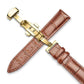 showroomcadeau bracelet en cuir Or-marron clair / 20mm Bracelet de montre en cuir