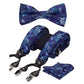 showroomcadeau Bretelles en cuir Bleu Set bretelles hommes,bretelles floral en cuir fashion