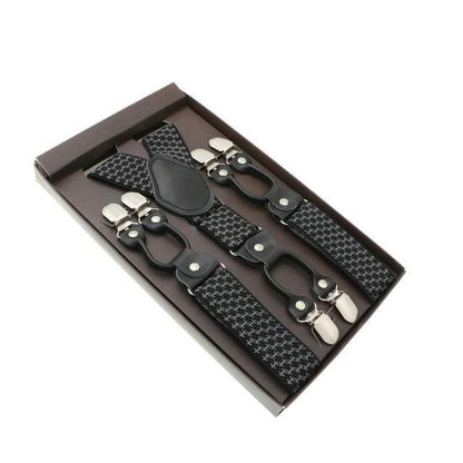 showroomcadeau Bretelles en cuir Gris/Argent Bretelles en cuir véritable homme