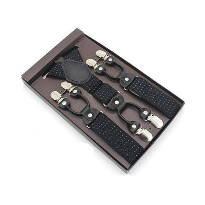 showroomcadeau Bretelles en cuir Marron/Argent Bretelles en cuir véritable homme