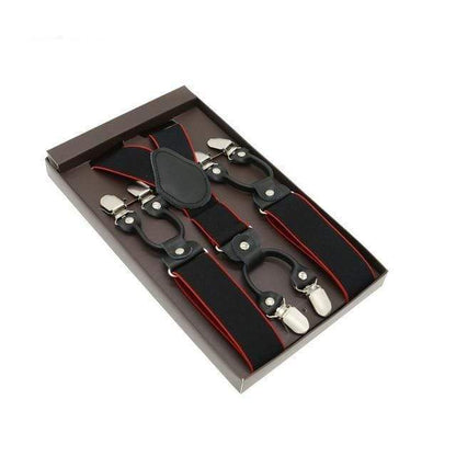 showroomcadeau Bretelles en cuir Marron/Blanc Bretelles en cuir véritable homme