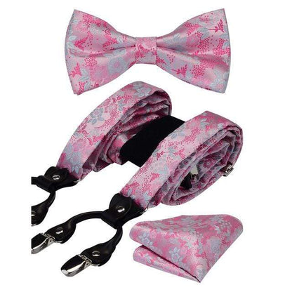 showroomcadeau Bretelles en cuir Rose Set bretelles hommes,bretelles floral en cuir fashion