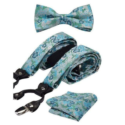 showroomcadeau Bretelles en cuir Turquoise Set bretelles hommes,bretelles floral en cuir fashion