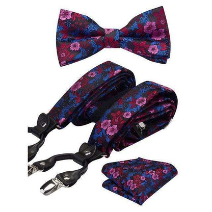showroomcadeau Bretelles en cuir Violette Set bretelles hommes,bretelles floral en cuir fashion