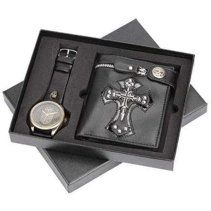 showroomcadeau coffret cadeau Montre Portefeuille Style retro pour hommes et femmes