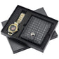 showroomcadeau coffret cadeau Montre Quartz portefeuille en cuir