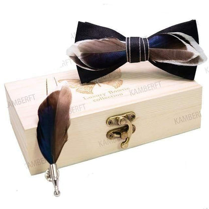 showroomcadeau coffret cravate 002 Original nœud mode plume