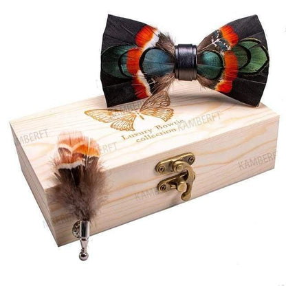 showroomcadeau coffret cravate 058 Original nœud mode plume