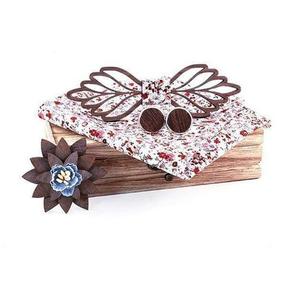 showroomcadeau coffret cravate Blanc Nœud papillon mouchoir Boutons de manchette pour hommes