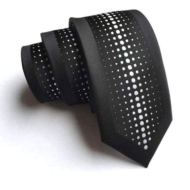 showroomcadeau coffret cravate Blanc/Noir Cravate en soie stylé pour homme et femme