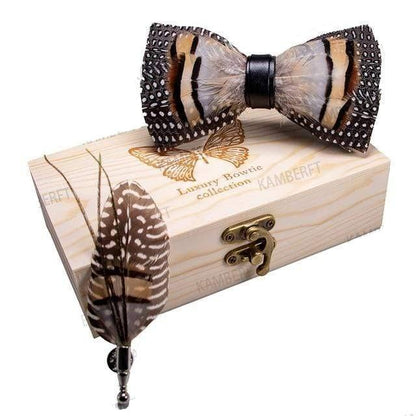 showroomcadeau coffret cravate Blanc Original nœud mode plume