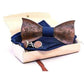 showroomcadeau coffret cravate Bleu-C5 Nœud papillon en bois,3D nœud papillon en bois