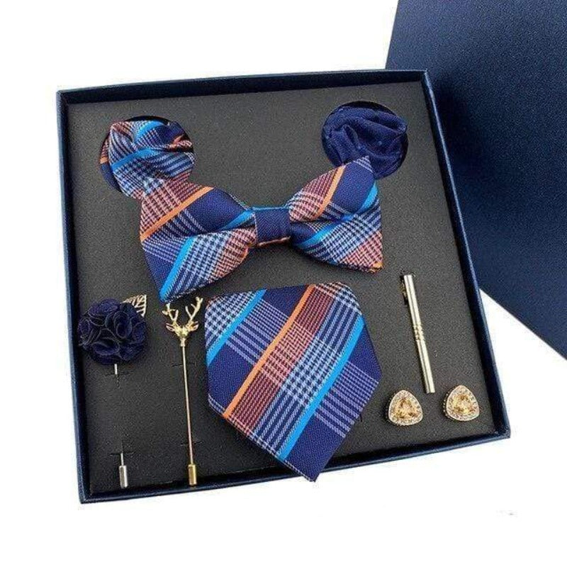showroomcadeau coffret cravate Bleu Ensembles de cravates pour hommes