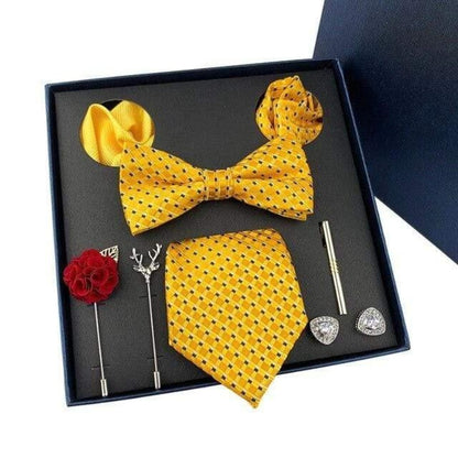 showroomcadeau coffret cravate Jaune Ensembles de cravates pour hommes