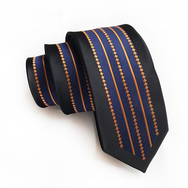 showroomcadeau coffret cravate Noir/Bleu/Or Cravate en soie stylé pour homme et femme
